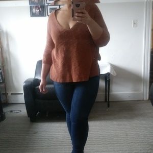 Express Wide v-neck Sweater